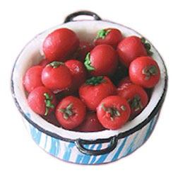 Dollhouse Miniature Tomatoes In Pan
